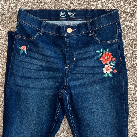 wonder nation Other - Wonder Nation Dark Blue Jeans with Floral Embroidery